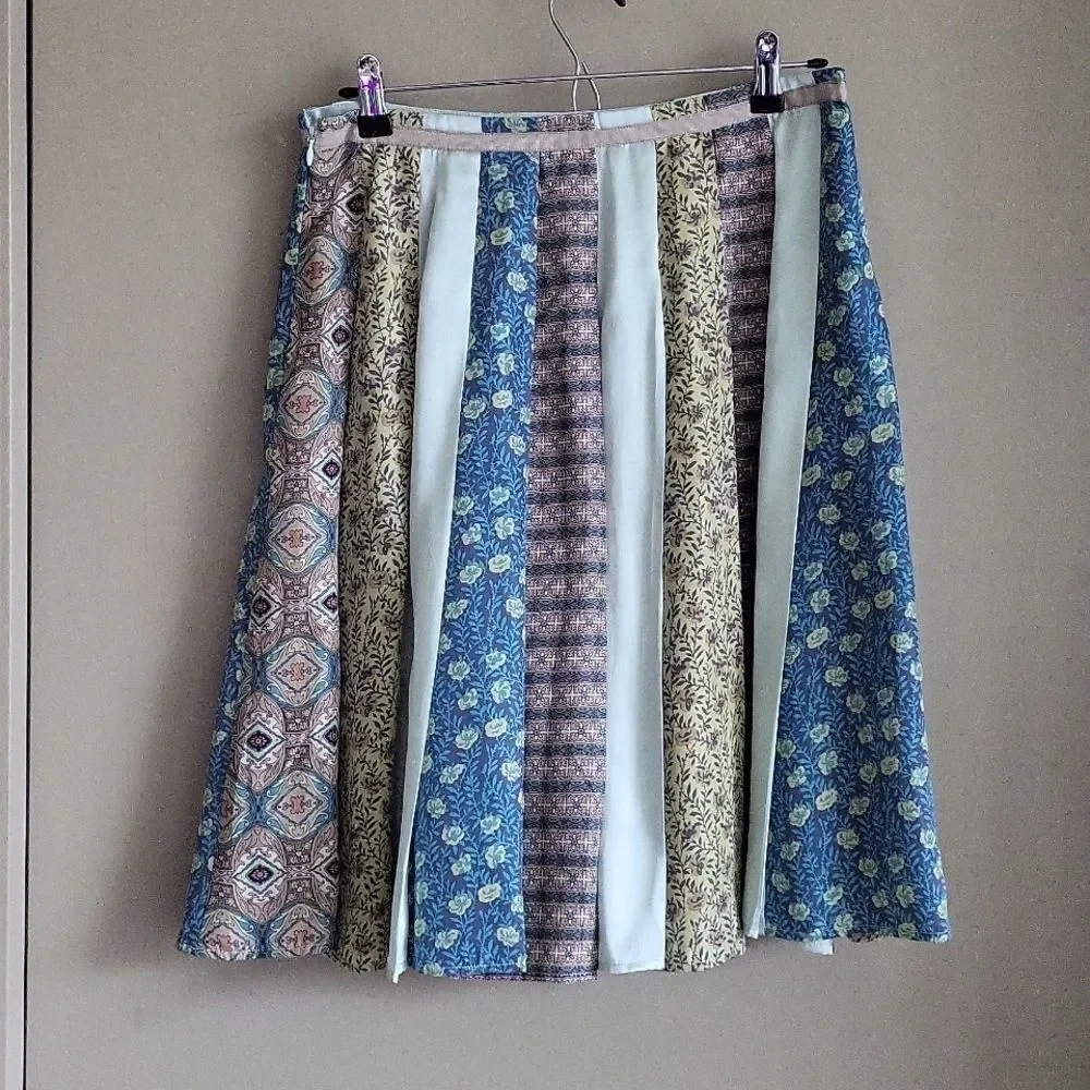 J.Jill Silk Patchwork Skirt – Vintage Elegance!